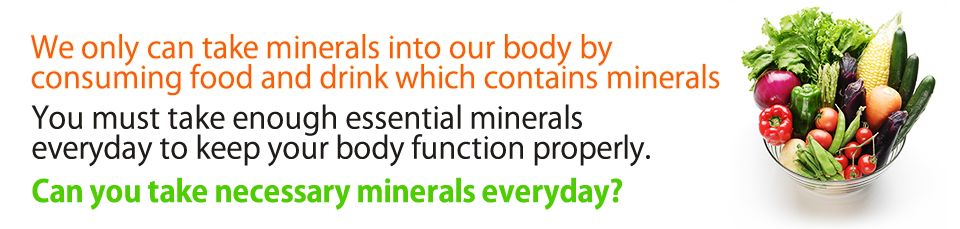 残念なことにこれらのミネラル(微量元素)は、人間の体内で作り出すことができないため、本来食べ物から補うしかありません。